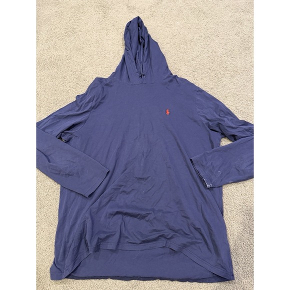 Polo Ralph Lauren Other - Polo Ralph Lauren Hoodie Mens XL Navy Long Sleeve Red Pony Pullover Lightweight